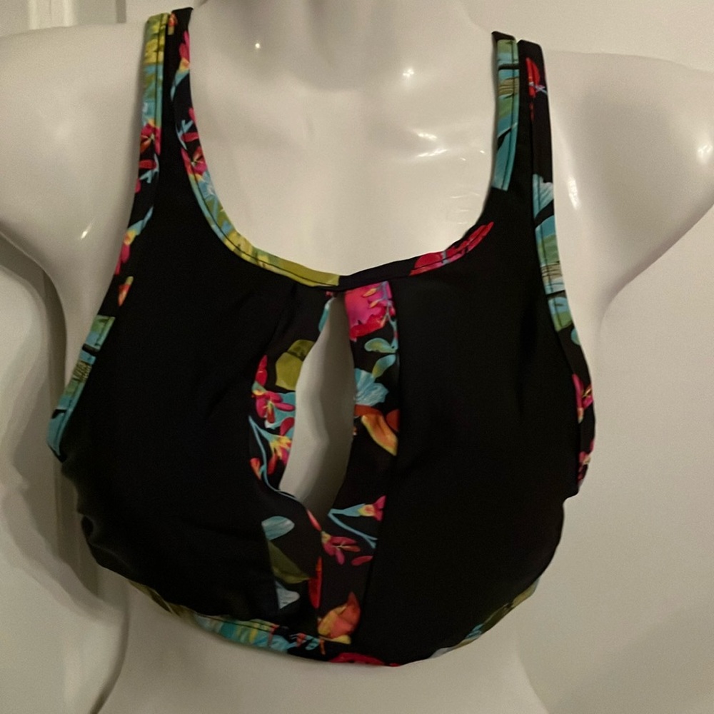 Revamped halter style bikini top.